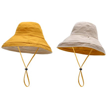Load image into Gallery viewer, COKK Kids Bucket Hat Summer Foldable Double Sided Wide Brim Beach UV Protection Sunscreen Fisherman Hats Girl