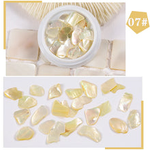 Load image into Gallery viewer, 1 Pot Nails Abalone Shell Fragments Texture Natural Sea Shell 3d Charm Nail Art Decoration Slice DIY Beauty Salon Tools new