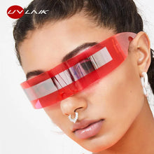 Load image into Gallery viewer, Futuristic Sunglasses Men Women Sunglass of the Future Wrap Around Shades Costume Party Mask Novelty Glasses
