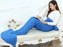 Load image into Gallery viewer, Mermaid Blanket Mystical Crypted Blankets Soft Knitting Fish Tail Blanket Costume Birthday Gifts For Girls