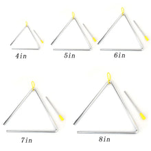 Load image into Gallery viewer, Musical Instrument Rhythm Band Educational Preschool Triangled Percussion 4/5/6/7/8/ inch