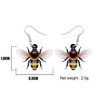 Load image into Gallery viewer, Acrylic Flying Honey Bee Insect Earrings Big Long Dangle Drop Novelty Animal Jewelry For Women Girls Ladies Teens Gift
