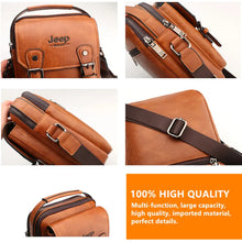 Load image into Gallery viewer, JEEP BULUO Multi-function Business Handbags Men New Man's Shoulder Bag Large Capacity Leather Messenger Bag Crossbody Big Brand