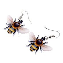 Load image into Gallery viewer, Acrylic Flying Honey Bee Insect Earrings Big Long Dangle Drop Novelty Animal Jewelry For Women Girls Ladies Teens Gift