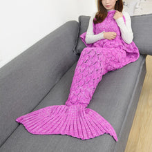 Load image into Gallery viewer, Mermaid Blanket Mystical Crypted Blankets Soft Knitting Fish Tail Blanket Costume Birthday Gifts For Girls