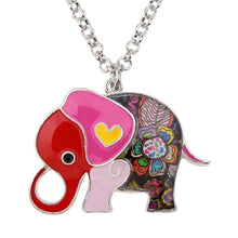 Load image into Gallery viewer, Enamel Alloy Jungle Elephant Choker Necklace Chain Pendant Peaceful Novelty Jewelry Accessories For Women Girl Ladies Men Kids