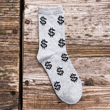 Load image into Gallery viewer, Novelty Men's Long Socks Money Dollar Patterned Socks Funny Style Pure Cotton Sock for Men