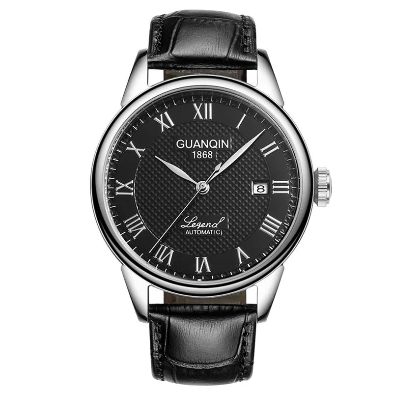 Men Watches 2025 GUANQIN Automatic Self-Wind Date Watch Mens Top Brand Luxury Mechanical Leather Wristwatch relogio masculino