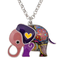 Load image into Gallery viewer, Enamel Alloy Jungle Elephant Choker Necklace Chain Pendant Peaceful Novelty Jewelry Accessories For Women Girl Ladies Men Kids