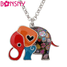 Load image into Gallery viewer, Enamel Alloy Jungle Elephant Choker Necklace Chain Pendant Peaceful Novelty Jewelry Accessories For Women Girl Ladies Men Kids
