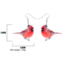 Load image into Gallery viewer, Unique Northern Cardinal Bird Earrings Big Long Dangle Acrylic Drop Novelty Birds Animal Jewelry For Women Girls