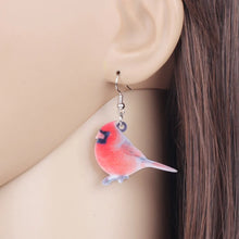 Load image into Gallery viewer, Unique Northern Cardinal Bird Earrings Big Long Dangle Acrylic Drop Novelty Birds Animal Jewelry For Women Girls