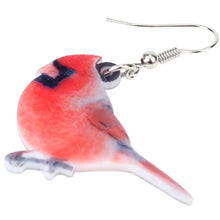 Load image into Gallery viewer, Unique Northern Cardinal Bird Earrings Big Long Dangle Acrylic Drop Novelty Birds Animal Jewelry For Women Girls