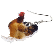 Load image into Gallery viewer, Acrylic Chicken Hen Earrings Big Long Dangle Drop Novelty Farm Fowl Jewelry For Women Girls Cartoon Animals Chicken Lady