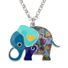 Load image into Gallery viewer, Enamel Alloy Jungle Elephant Choker Necklace Chain Pendant Peaceful Novelty Jewelry Accessories For Women Girl Ladies Men Kids