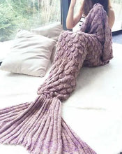 Load image into Gallery viewer, Mermaid Blanket Mystical Crypted Blankets Soft Knitting Fish Tail Blanket Costume Birthday Gifts For Girls