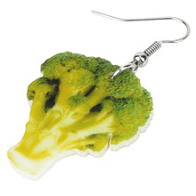 Load image into Gallery viewer, Novelty Acrylic Broccoli Earrings Big Long Dangle Cute Vegetable Drop Jewelry For Women Girls Ladies Teens Kids Foodie Great Gift