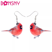 Load image into Gallery viewer, Unique Northern Cardinal Bird Earrings Big Long Dangle Acrylic Drop Novelty Birds Animal Jewelry For Women Girls