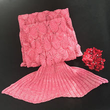 Load image into Gallery viewer, Mermaid Blanket Mystical Crypted Blankets Soft Knitting Fish Tail Blanket Costume Birthday Gifts For Girls
