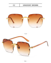 Load image into Gallery viewer, Square Rimless Sunglasses Women Luxury Brand Designer Summer Red Glasses Fashion Sun glasses For Men UV400 Shades Oculos