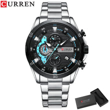Load image into Gallery viewer, Watches For Men CURREN Man WristWatch Waterproof Chronograph Men Watch Military Top Brand Luxury StainlessSteel Sport Male Clock