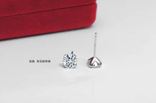 Load image into Gallery viewer, 100% Real 925 Sterling Silver Earrings Luxury 6/7/8mm Round Lab Diamond Earrings Small Screw Stud Earrings