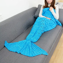 Load image into Gallery viewer, Mermaid Blanket Mystical Crypted Blankets Soft Knitting Fish Tail Blanket Costume Birthday Gifts For Girls