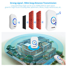 Load image into Gallery viewer, Fuers M557 Doorbell Waterproof Wireless Chime Home Doorbell Intelligent 32 Songs Smart Doorbell Alarm With Battery