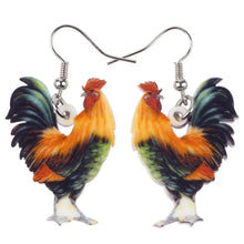 Load image into Gallery viewer, Acrylic Chicken Hen Earrings Big Long Dangle Drop Novelty Farm Fowl Jewelry For Women Girls Cartoon Animals Chicken Lady