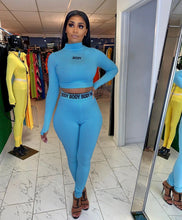 Load image into Gallery viewer, European and N Women's Clothing Hot Cross-border Trade Autumn and Winter Sexy Solid Color Tight Long-sleeved Suit