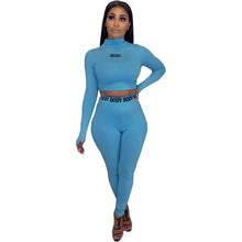 Load image into Gallery viewer, European and N Women's Clothing Hot Cross-border Trade Autumn and Winter Sexy Solid Color Tight Long-sleeved Suit