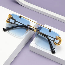 Load image into Gallery viewer, Fashion Rimless Square Double Bridge Sun Glasses Vintage Women Men Sunglasses UV400