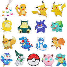 Load image into Gallery viewer, Children's Handmade Diamond Painting Sitcker Pokemon Kit Digital Rod-Shaped Diamond Painting Kit For Cartoon Nnimals Easy to DIY