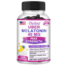 Load image into Gallery viewer, Melatonin for Adults 40 mg helps relieve sleep disturbances and improve sleep quality and energy levels
