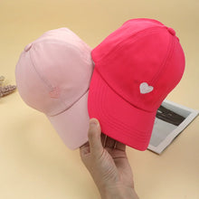 Load image into Gallery viewer, Kids Baseball Caps for Boys Girls Sun Hat Love Heart Hollow High Ponytail Caps Children Adjustable Baseball Caps for 4-12 Years
