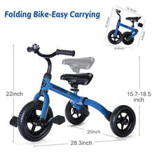 Load image into Gallery viewer, Toddlers Tricycle for 2/3/4/5 Years Old Boy&Girl with Detachable Pedal And Training Wheel Baby Balance Riding Bike Birthday Gift
