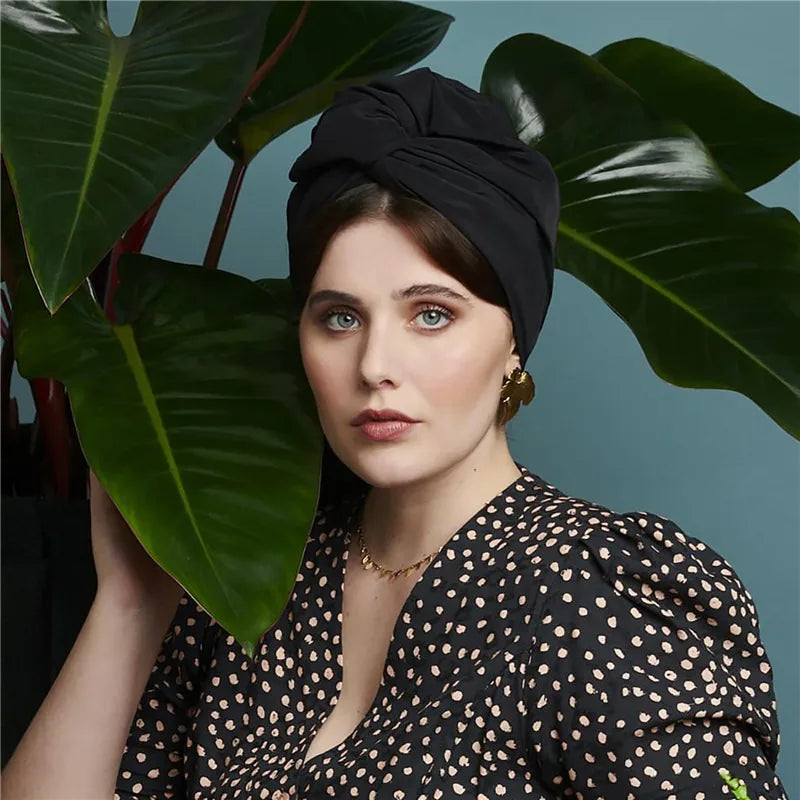 Women Vintage Turban Hat Fashion Female Bandana Headband Women's Hair Cover Cap Ladies Head Wraps Muslim Headscarf Bonnet