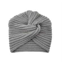 Load image into Gallery viewer, Women's Knitted Turban Hat Bohemia Cashmere Cross Wrap Head Lndian Wool Bonnet Turbante Cap