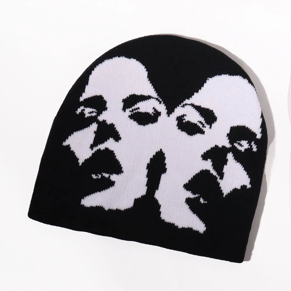 Women's Caps Image Pattern Knitted Hats For Men Casual Fashion Autumn And Winter Warm Outdoor Hip Hop Hat