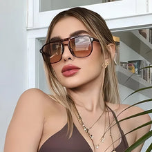 Load image into Gallery viewer, Vintage Square Sunglasses for Women Men Thick Frame Double Bridges Eyewear Female Chic Polygon Sun Glasses UV400 Shades