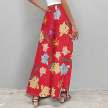 Load image into Gallery viewer, Women's clothing 2025 spring/summer new item custom casual slim fit floral mid waist fashionable wide leg pants beach pants low