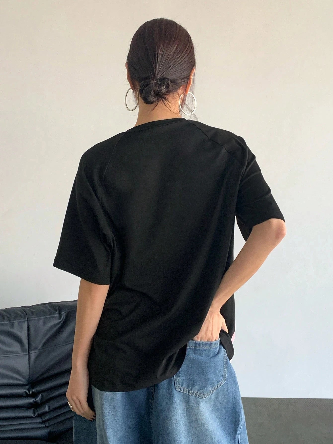 Women's Clothing Fashion Casual Crew Neck Contrast Color Number 07 Print Streetwear T-Shirt Sports Jerseys And Fashionable Tops