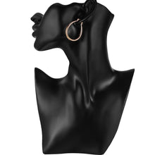 Load image into Gallery viewer, 925 Sterling Silver 18K gold plated 4.4cm oval earrings for women Fashion Party Wedding Accessories Jewelry Christmas Gifts