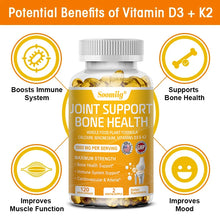 Load image into Gallery viewer, Calcium Magnesium Vitamin D3 & K2 - Supports healthy joint structure, function & comfort, muscle, immunity, bones, non-GMO