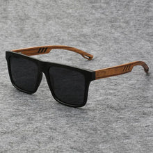 Load image into Gallery viewer, YOOSKE Bamboo Wood Leg TAC Polarized Sunglasses Men's Retro Sun Glasses Women Fashion Oversized Imitation Wood Grain Sunglasses