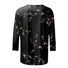 Load image into Gallery viewer, Female Clothing Delicate Fashion Shirts Floral Round Neck 3/4 Sleeves Printed Summer Women Pullover Daily Wear Vetement Femme