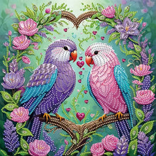 Load image into Gallery viewer, 5D DIY Special Shape Diamond Painting Flower Love Birds Pattern Diamond Mosaic Hand Craft Kit Handmade Gift Home Decoration Gifts
