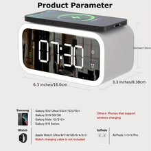 Load image into Gallery viewer, LED Large Screen Wireless Charging Alarm Clock Magnetic Fast Charging, Wireless Clock Charger, dimmable Alarm Clock