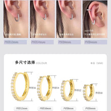 Load image into Gallery viewer, 925 Sterling Silver Round Zirconia Earrings Simple Style Charming Women Earrings Birthday Gift for Friends Fine Jewellery