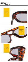 Load image into Gallery viewer, Vintage Square Sunglasses for Women Men Thick Frame Double Bridges Eyewear Female Fashion Chic Polygon Sun Glasses Leopard Blue